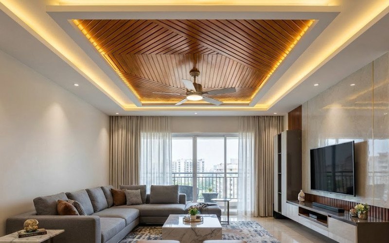 Modern Living Room False Ceiling Designs in India
